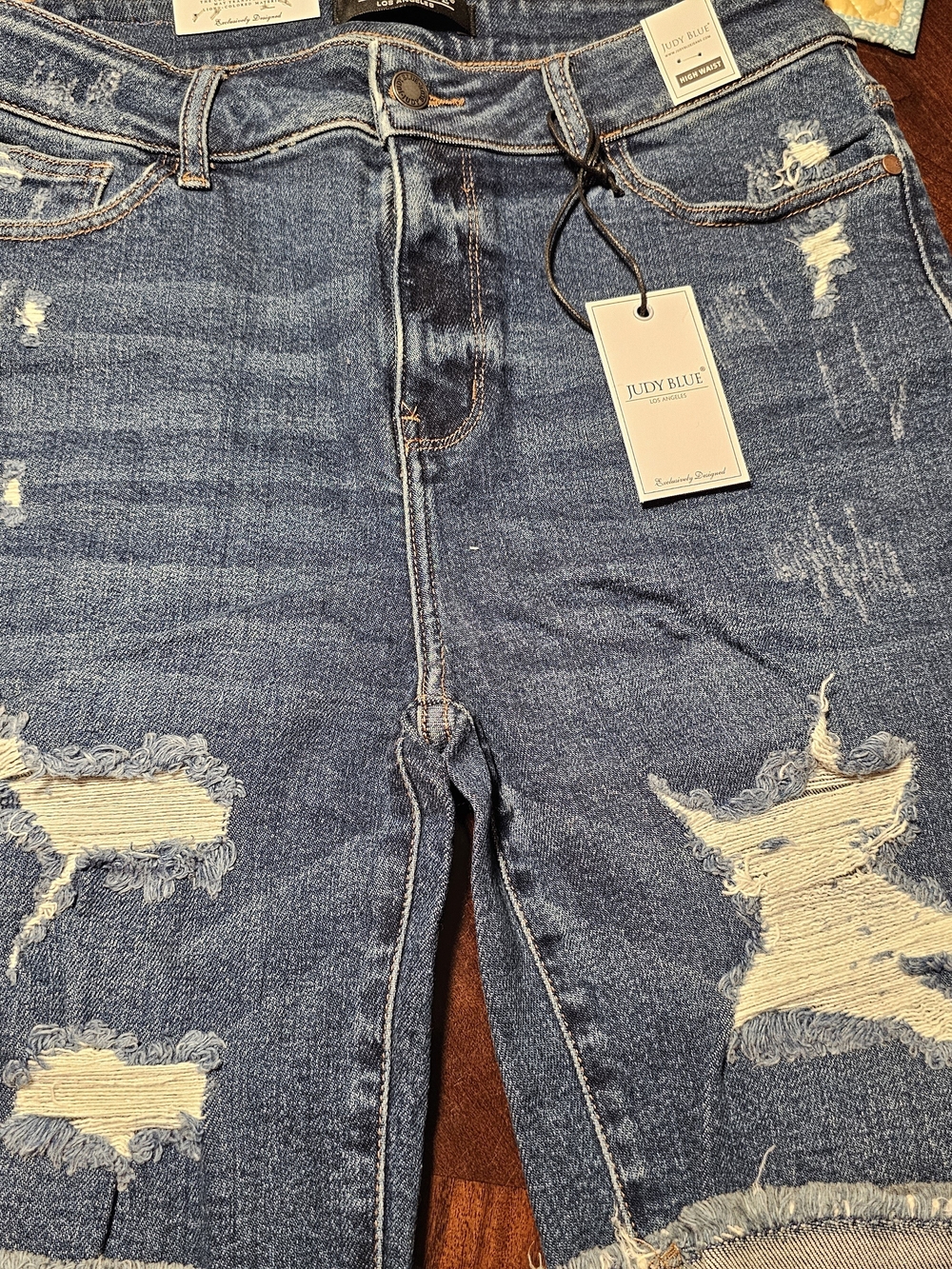 Judy Blue Women's Distressed Blue Denim Jeans